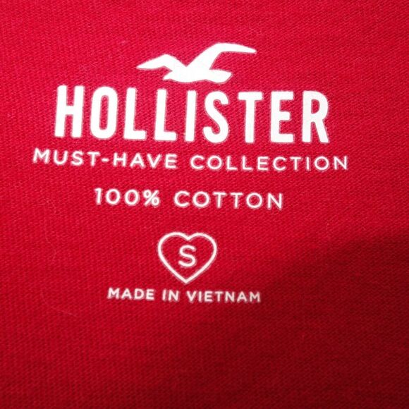 Hollister Cropped Must Have Collection Tee in Red Juniors Women's Small - Picture 3 of 5